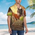thumbnail image 5 of Daiia Country Farm Morning Rooster Hawaiian Shirt for Men Gentle Cotton Regular Short Sleeve Casual-XX-Large, 5 of 9