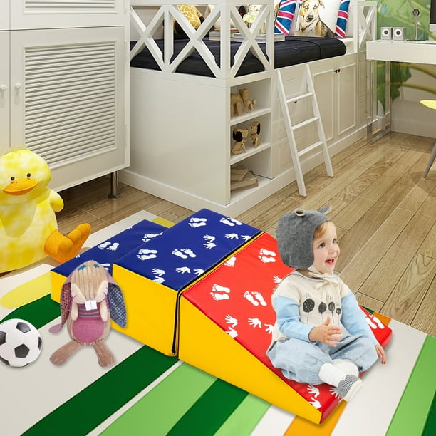 Indoor Soft Foam Climber Play Sets, Beginner Toddler Climber with Slide