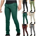 thumbnail image 6 of Chiccall Men's Tapered Pants Slim Fit Flat Front Button Business Casual Mid Rise Pants with Pockets, 6 of 6