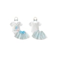 thumbnail image 2 of BemeyourBBs Baby Girl First Birthday Outfit One Years Old 1st Birthday Clothes Letter Puff Sleeve Romper Cupcake Tulle Skirt Set Bow Headband, 2 of 9