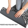 thumbnail image 3 of Black and Tan Leopard Print Hot Yoga Mat Towel Non Slip for Hot Yoga - Quick-Drying Yoga Mat Cover with 4 Corner Pockets with Travel Bag - Hot Yoga Towel Non Slip 74"x26", 3 of 6