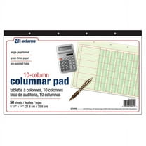 Adams Bloc de Analisis 14" x 8 1/2", 50 Paginas (50 Hojas), 10 Columnas, Verde
