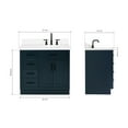 thumbnail image 3 of Ariel Hepburn 37 In. Right Offset Oval Sink Vanity With White Quartz Countertop In Midnight Blue, 3 of 10