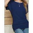 thumbnail image 2 of Women's Casual Short Sleeve Dolman Top Boat Neck T Shirts, 2 of 4