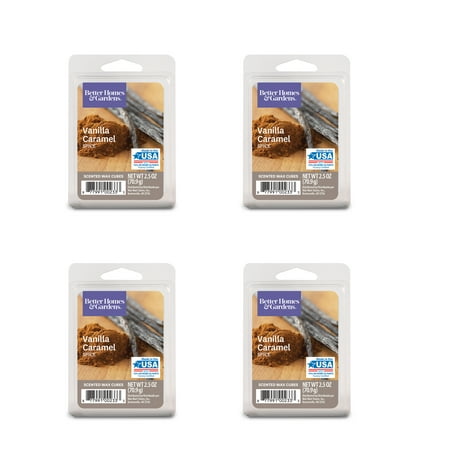 Vanilla Wax - Better Homes & Gardens 2.5 oz Vanilla Caramel Spice Scented Wax Melts, 4-Pack