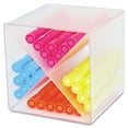 thumbnail image 2 of Stackable Cube Organizer, X Divider, 4 Compartments, Plastic, 6 x 7.2 x 6, Clear, 2 of 11