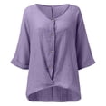 thumbnail image 5 of CAIXIA Women's Casual V Neck Summer Tee Stylish Solid Color Top For Easy Outfit Pairing With Jeans And Pants Dressy Blouses For Women,Purple, 5 of 5
