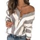 thumbnail image 4 of Suéteres para mujer Suéter informal Empalme Blusa de cobertura Suéter suelto Manga larga Cremallera Tops Suéter Odeerbi ODB-3, 4 of 7