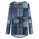 thumbnail image 4 of Pntutb Mujeres Moda Casual Socket Geometría Impreso Manga Larga Cuello Redondo tops Pntutb Pntutb-1820, 4 of 5