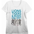 thumbnail image 3 of Wizard Of Oz Lions Tigers & Bears Oh My
 Women's Vivid White Crew Neck Short Sleeve Crop Tee-Medium, 3 of 4