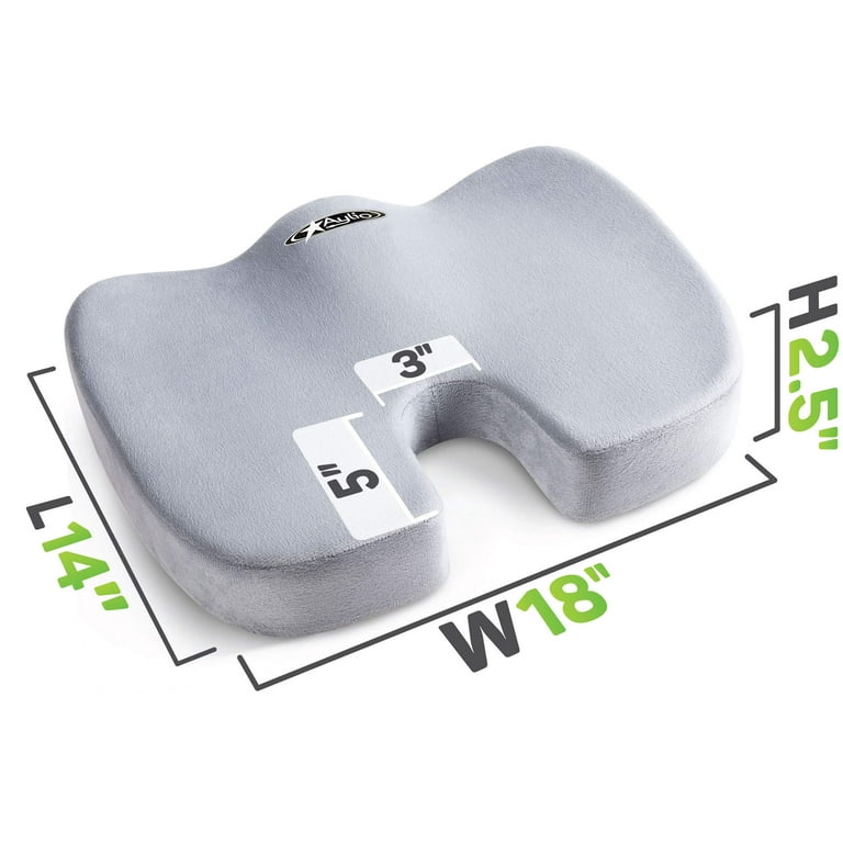 0L-9ULV-QXNJ Aylio Coccyx Orthopedic Comfort Foam Seat Cushion for Lower  Back, Tailbone and Sciatica Pain Relief (Gray)