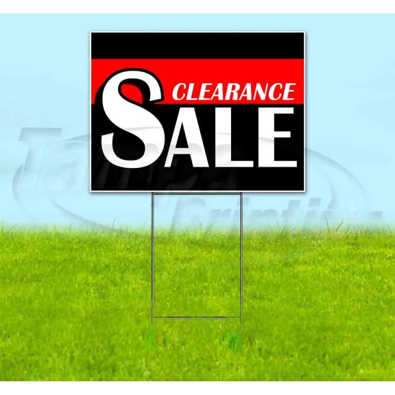 Clearance Sale (18" x 24") Yard Sign, Includes Metal Step Stake