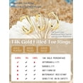 thumbnail image 2 of 3PCS 14K Gold Filled Toe Rings for Women Adjustable Gold Toe Ring Set Open Band Simple/Classic CZ Hawaiian Summer Beach Foot Jewellery, 2 of 7