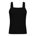 thumbnail image 2 of Mens Tank Top Stretchy Muscle Slim Solid Color Sleeveless Square Neck Undershirt Casual Summer Athletic Lightweight Vest Black L, 2 of 4