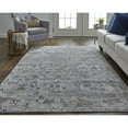 thumbnail image 5 of 4' X 6' Gray Blue And Orange Abstract Power Loom Distressed Stain Resistant Area Rug, 5 of 10