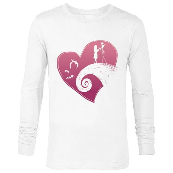 Disney The Nightmare Before Christmas Jack and Sally Heart - Long Sleeve T-Shirt for Men - Customized-White