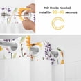 thumbnail image 3 of No Hook Shower Curtain with Snap in Liner, Spring Country Flowers Waterproof Fabric Bathroom Curtain Mesh Top Window, Watercolor Farm Floral Art Shower Curtains 48x72in, 3 of 9