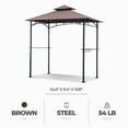 thumbnail image 3 of Four Seasons Courtyard Grill Gazebo With LED Lights and Steel Frame, Brown, 3 of 7