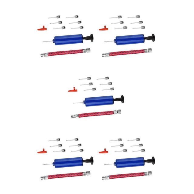 kurtrusly Pump Inflator Tool with Nozzle Hose Flexible Inflating Needle Kit Multi-purpose Wear-resistant Hand Air Pumps Football 16*3.4*3.4cm,Type 1 5Set
