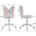 thumbnail image 2 of DEXS Adjustable Kids Butterfly Chair Plush Faux Fur Swivel Desk Chair with Wheels, Ergonomic Childrens Study Seat for Bedroom Reading Room Playroom.Colorful, 2 of 18
