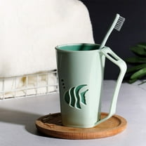 Litrail MultiPurposePlasticToothbrushHolderCup,FishShapedBathroomCupforMouthwashDrinkingStorage,LightweightTravelCupwithErgonomicHandle(AssortedColors)