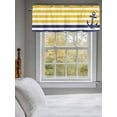 thumbnail image 3 of Anchor Striped Valances for Windows Ocean Sage Yellow and Blue Striped Decor Rod Pocket Curtains Valance Short Window Treatment Drapes for Living Room, Bedroom Bathroom 54"&nbsp;W x 18" L, 3 of 5