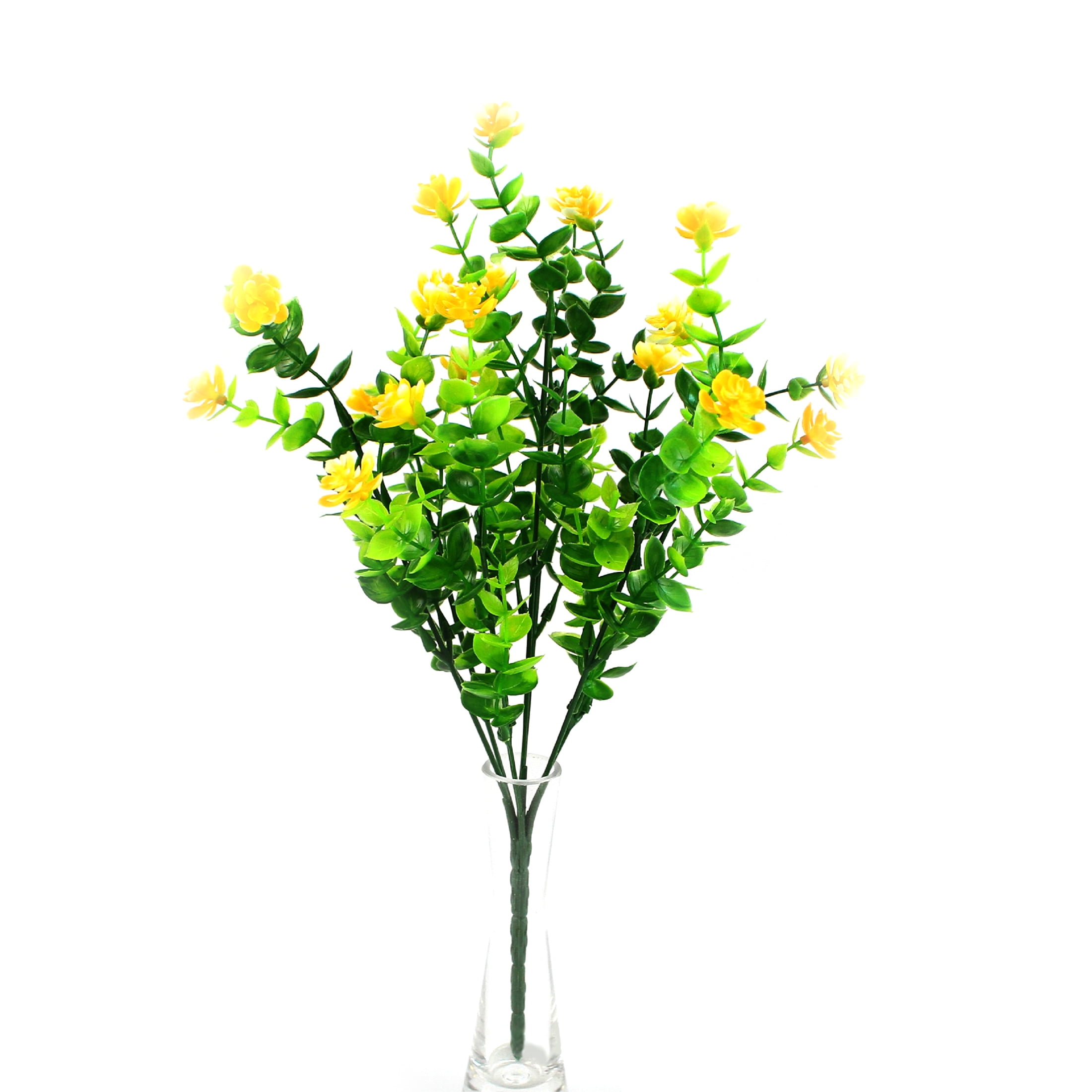 LEERUI Outdoor Artificial Flowers UV Resistant Fake Eucalyptus Rose