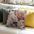 thumbnail image 3 of BANET  Pink Flowers Throw Pillow Cover,Watercolor Leaves Floral Rose in Pastel Color Waist Lumbar Throw Pillow case Cushion Cover for Sofa Home Decorative Oblong White, 3 of 5