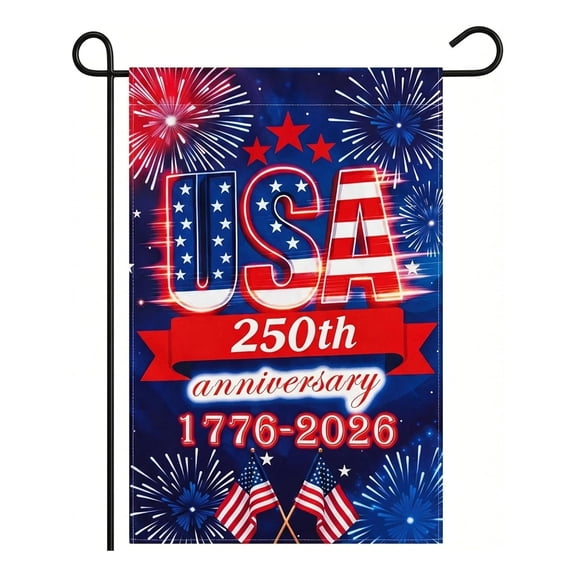 250th Anniversary Garden Flag – 1776-2026 Semiquincentennial Patriotic Yard Decor, Double-Sided Outdoor Banner1（12*18ich）