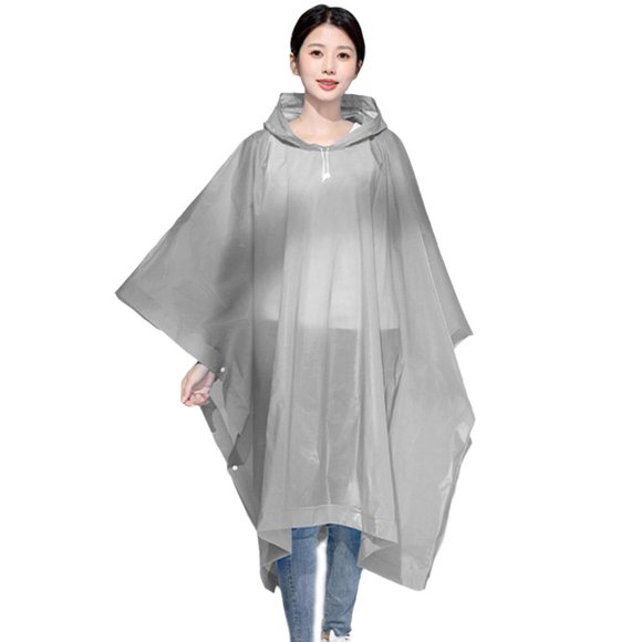 Thick Waterproof Rain Coat Hoodie Unisex Hooded Long Raincoat Outdoor Hikin