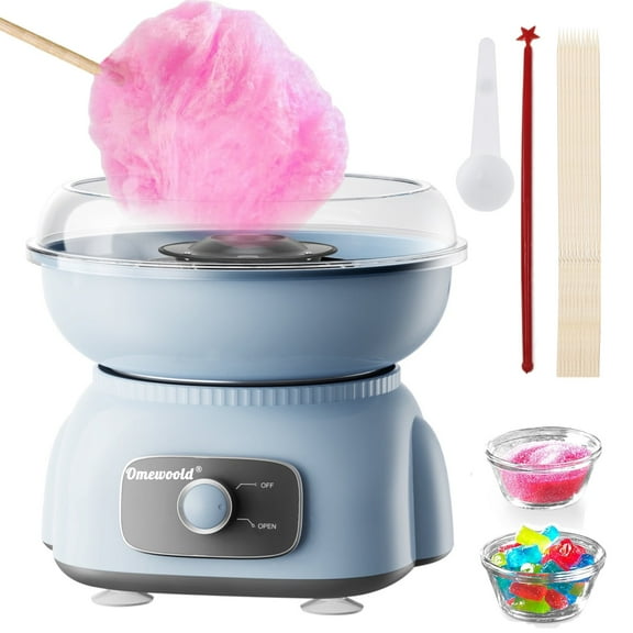 Cotton Candy Machine, Cotton Candy Maker 500W Hard Candy Floss Sugar Maker Machine With Sugar Spoon Birthday Party Gift Blue