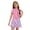 Gradient Pink, variant on YiZYiF Kids Girls One Piece Swimsuit Short Sleeve Front Zipper Bathing Suit with Integrated Safety Shorts Pink 140/L 不带胸垫