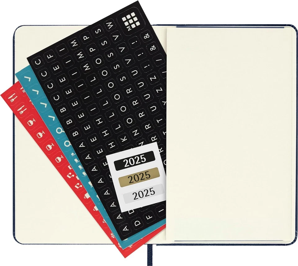Sapphire Blue 2025 Moleskine Weekly Planner Notebook With Customizable Stickers