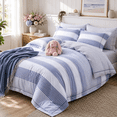 thumbnail image 4 of Say Yes Bedding Contemporary Series 3-Piece Blue Striped Comforter Sets, King, 4 of 6