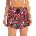 thumbnail image 3 of Uemuo Fire Sign Pattern Women's Athletic Shorts High Waisted Running Shorts with Liner Pockets Gym Elastic Workout Shorts-XX-Large, 3 of 9