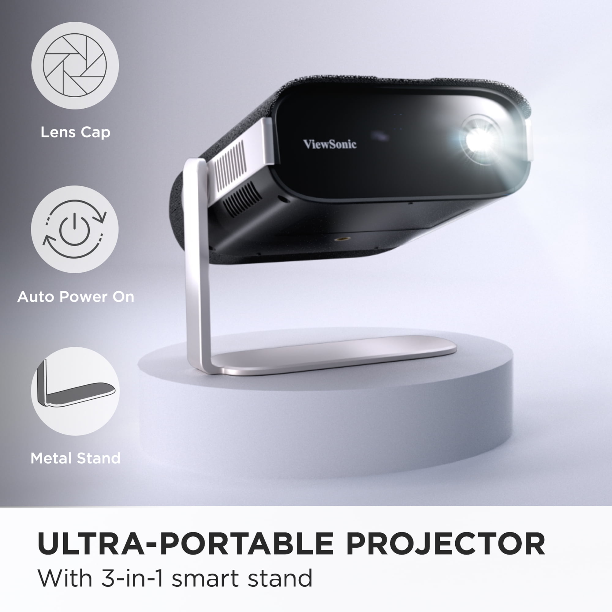 ViewSonic M1X Portable LED Projector - Integrated Smart Stand, Harman Kardon Speakers
