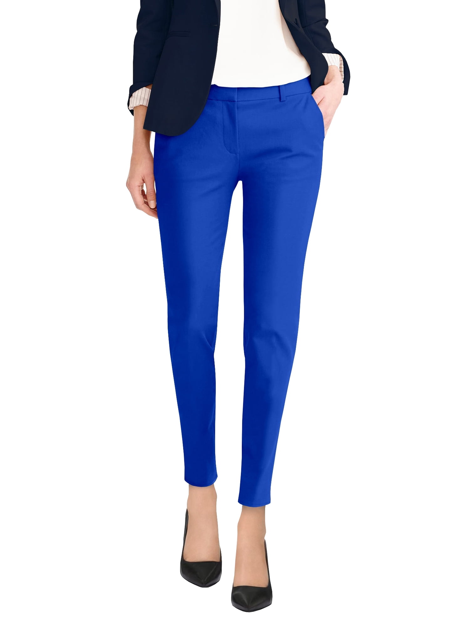 Hybrid & Company Womens Super Comfy Flat Front Stretch Trousers Pants