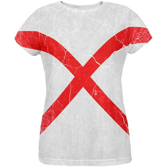 Alabama Vintage Distressed State Flag All Over Womens T Shirt Multi 2XL