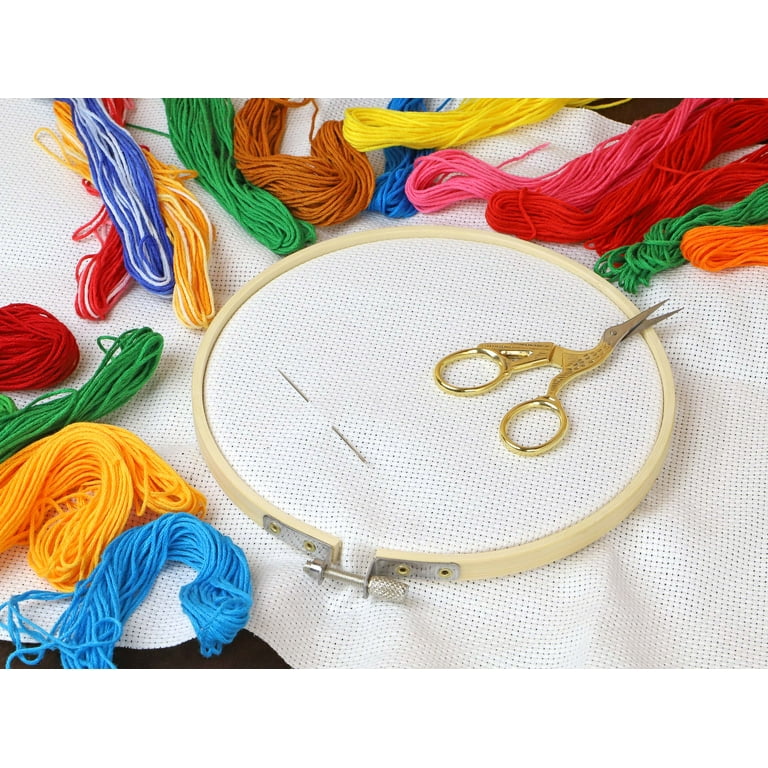 Essentials by Leisure Arts Wood Embroidery Hoop 8 Bamboo - wooden hoops  for crafts - embroidery hoop holder - cross stitch hoop - cross stitch hoops  and frames