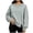 Gray, variant on Women Long Sleeve Sweatshirt Crewneck High Low Hem Side Split Top Fall Casual Fashion Loose Workout Shirts S-XXL