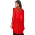 thumbnail image 2 of Yartina Long Plus Size Cardigans for Women Lightweight Open Front Cardigan Solid Chiffon Outerwear Red XL, 2 of 6