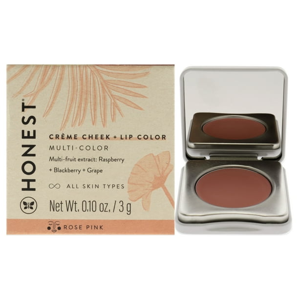 Creme Cheek Blush Plus Lip Color - Rose Pink de Honest para mujeres - 0,10 oz Maquillaje Honest Sonrojo 0.1 oz