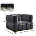 thumbnail image 3 of Meridian Furniture Gwen Grey Velvet Chair, 3 of 15