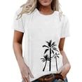 thumbnail image 2 of Coconut Tree Graphic Tees for Women 2026 Summer Casual Short Sleeve Crewneck Tropical Beach Vacation T Shirts, 2 of 4