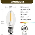 thumbnail image 2 of LAICAIW 2 Pack C7 0.6W 2700K Featuring Standard E12 LED Bulb Candelabra Base Christmas Village Light Accessory Cord with 2 LED Light Bulb, 2 of 7