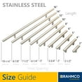 thumbnail image 4 of 5" Stainless Steel T Bar Cabinet Pulls: 3 Inch Hole Center (76mm) | Modern Euro Style Brushed Satin Nickel Finish Kitchen Cabinet Hardware/Drawer Handles, 4 of 9