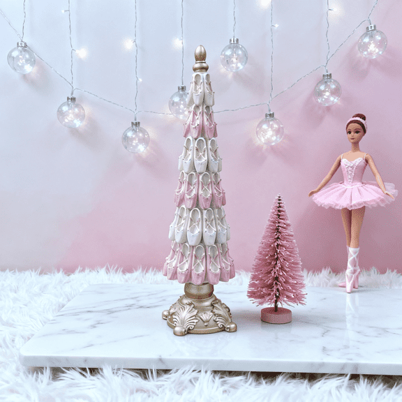 7.87in Ballerina Shoe Tree,Resin Christmas Tree Ornament, Tree Ballet Ornaments, Christmas Resin Ornament, for Holiday Decor Centerpiece, Ballerina Shoes Decoration Pinkaesthetic