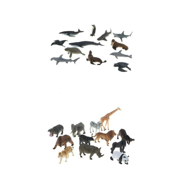 24x Juguete De Animales Salvajes/Océanos De Simulación De Ballena/Pingüino//León Juego Para 3+ Años Zulema Juguetes de zoológico