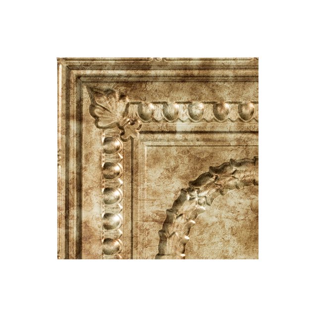 Fasade Easy Installation Rosette Bermuda Bronze Glue Up Ceiling Tile/ Ceiling Panel (12" X 12" Sample)