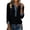 Black, variant on FRSASU Women's Velvet V-Neck Tops with Mesh Sleeves, Polka Dot Mesh Long Sleeve Blouses for Holiday Party Black